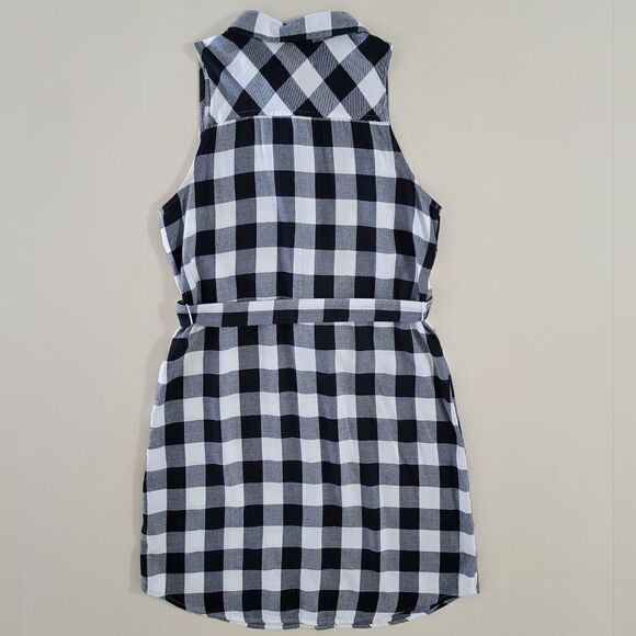 Gap Women's Black Buffalo Check Sleeveless Button-Down Shirt Dress - Picture 10 of 10